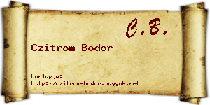 Czitrom Bodor névjegykártya